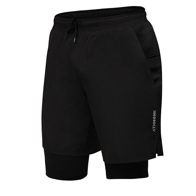 Athmonk 2in1 Hybrid Workout Shorts for Men and Women